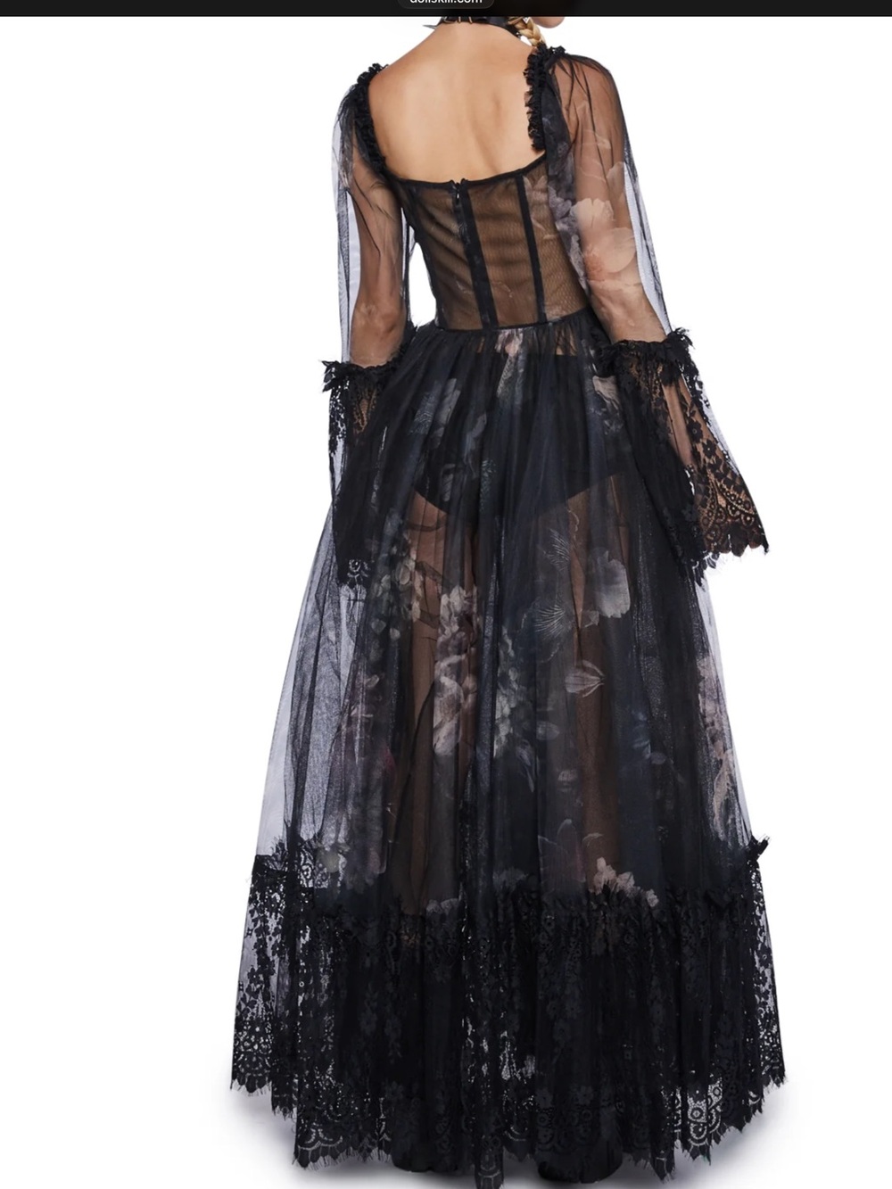 Widow Sheer Gothic Maxi Dress - Picture 13 of 14